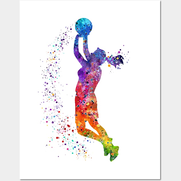 Girl Basketball Player Shooting Wall Art by LotusGifts